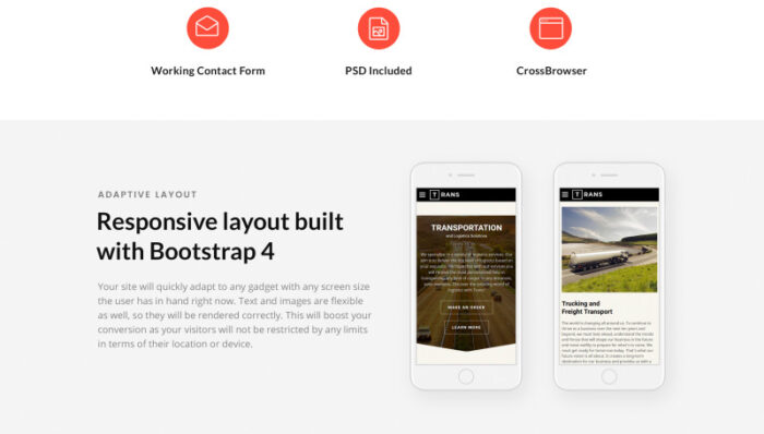 Transportation Responsive Website Template - Features Image 6