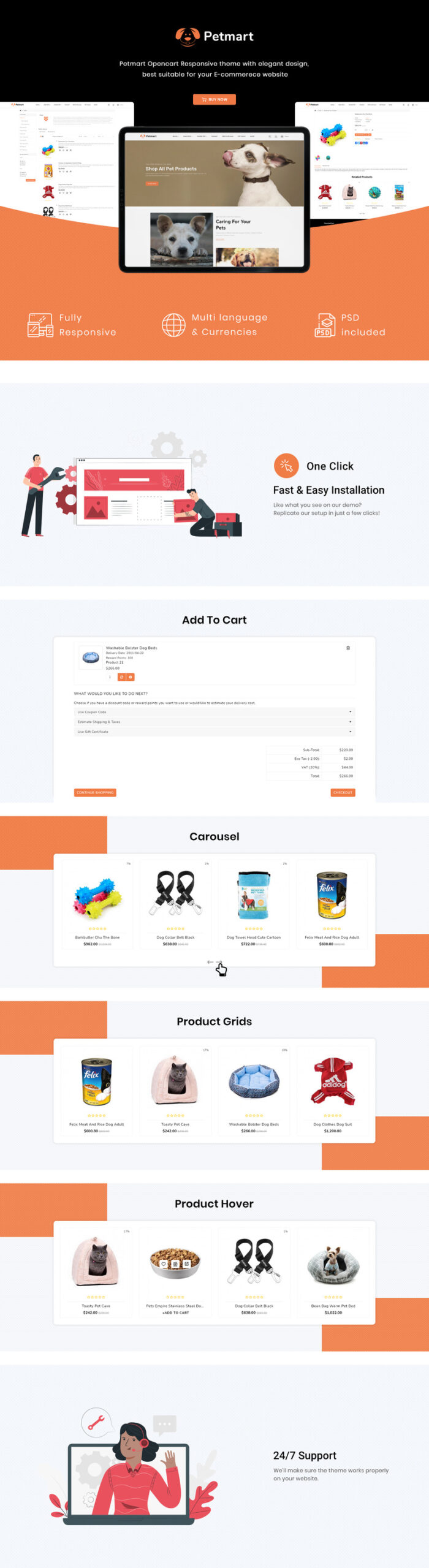 PetMart - Pet Store and Pet Food OpenCart Template - Features Image 1