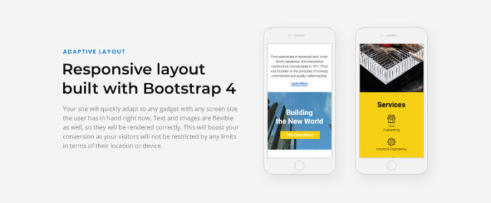 Pivot - Construction Company Clean HTML Landing Page Template - Features Image 6