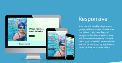 Swimming School Responsive Landing Page Template - Features Image 1