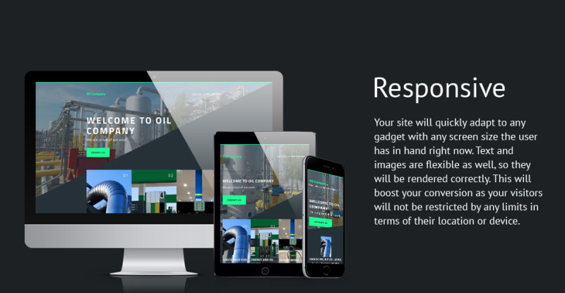 Gas & Oil Responsive Landing Page Template - Features Image 1