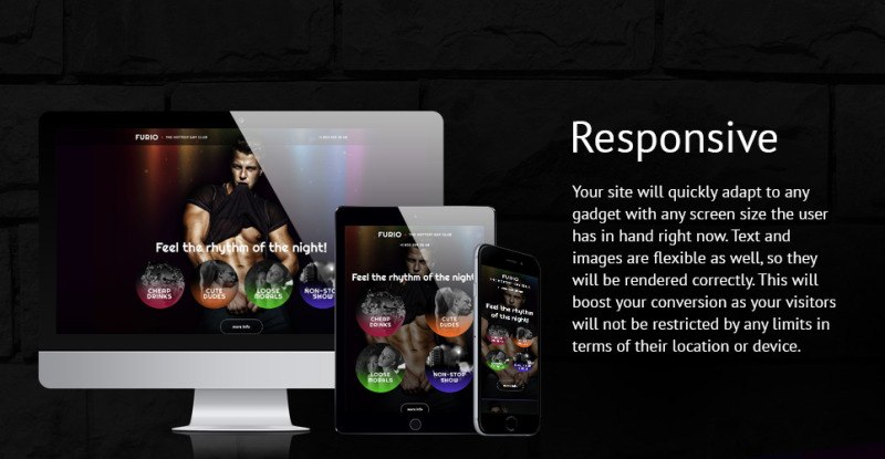 Night Club Responsive Landing Page Template - Features Image 1