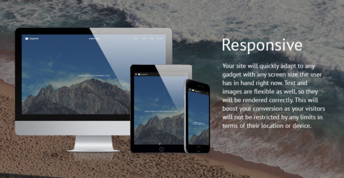 Photographer Portfolio Responsive Website Template - Features Image 1