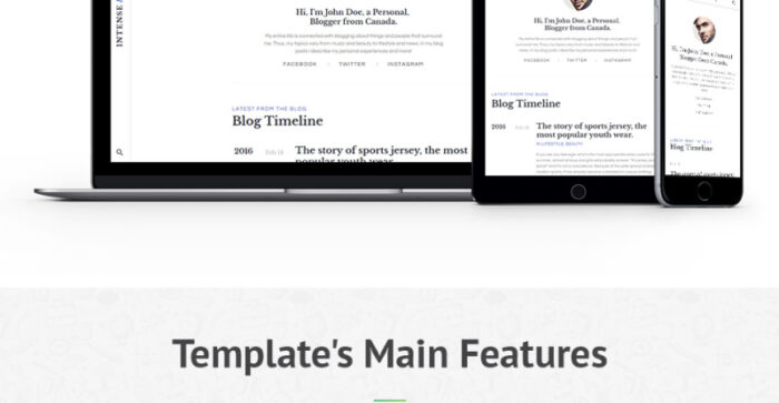 INTENSE Blog Website Template - Features Image 2