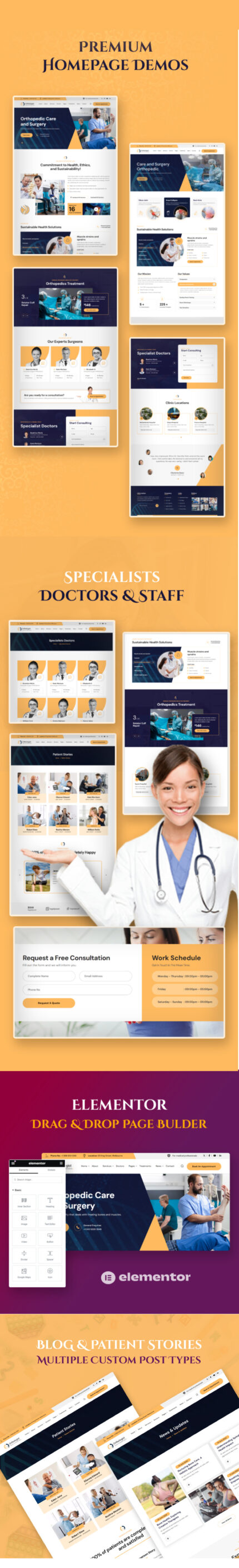 Orthologist - Orthopedic & Chiropractor Clinic WordPress Theme - Features Image 1