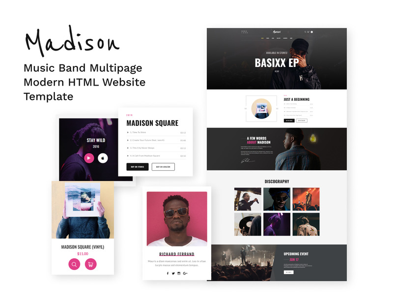 Madison - Singer Multipage HTML5 Website Template - Features Image 1