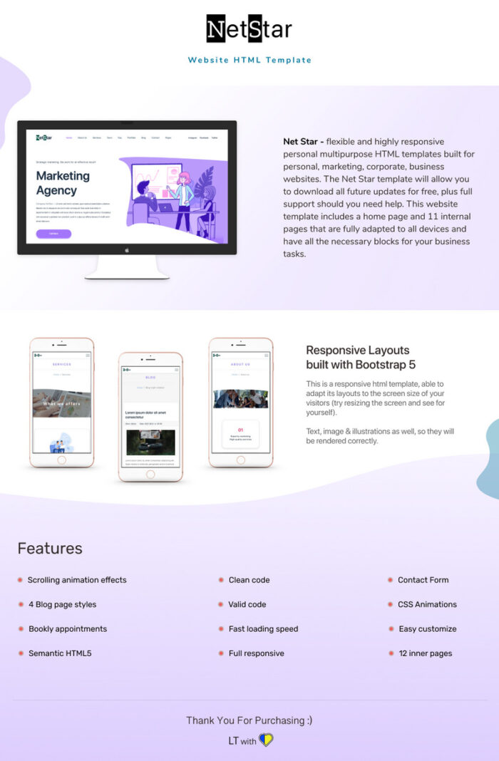 Net Star | Marketing Agency Website HTML5 Template - Features Image 1