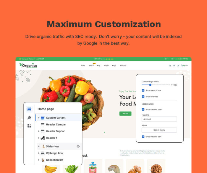 Organica - Organic Fruit & Grocery Store High level Shopify 2.0 Multi-purpose Responsive Theme - Features Image 6