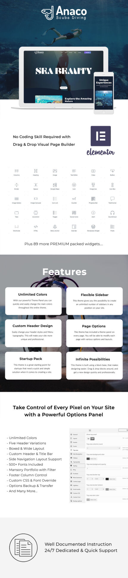 Anaco - Sea Explorer & Scuba Diving WordPress Theme - Features Image 1