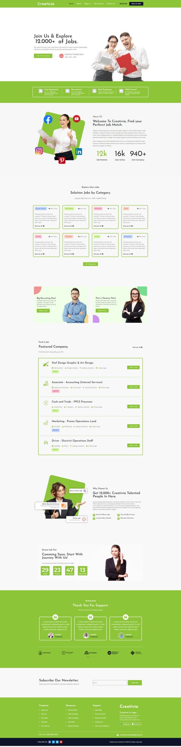 Creativia Job Board and Job Solution - Wordpress Theme - Features Image 1