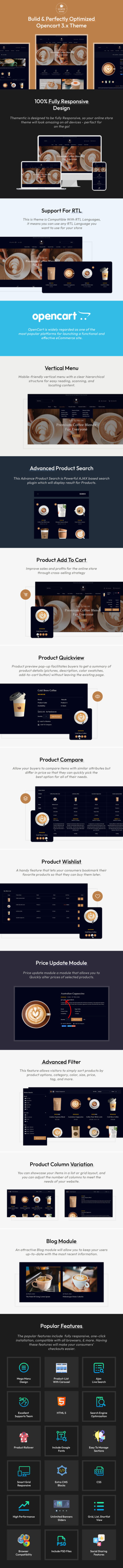 CoffeMake - Coffee, Tea Drinks Store Responsive Opencart Theme - Features Image 1