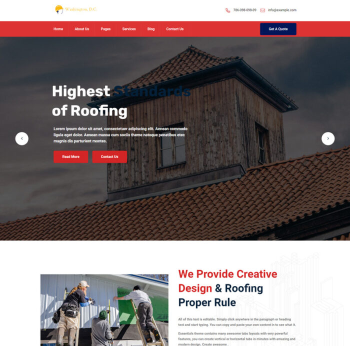 Usa Roofing  Repair Wordpress Elementor themes - Features Image 1