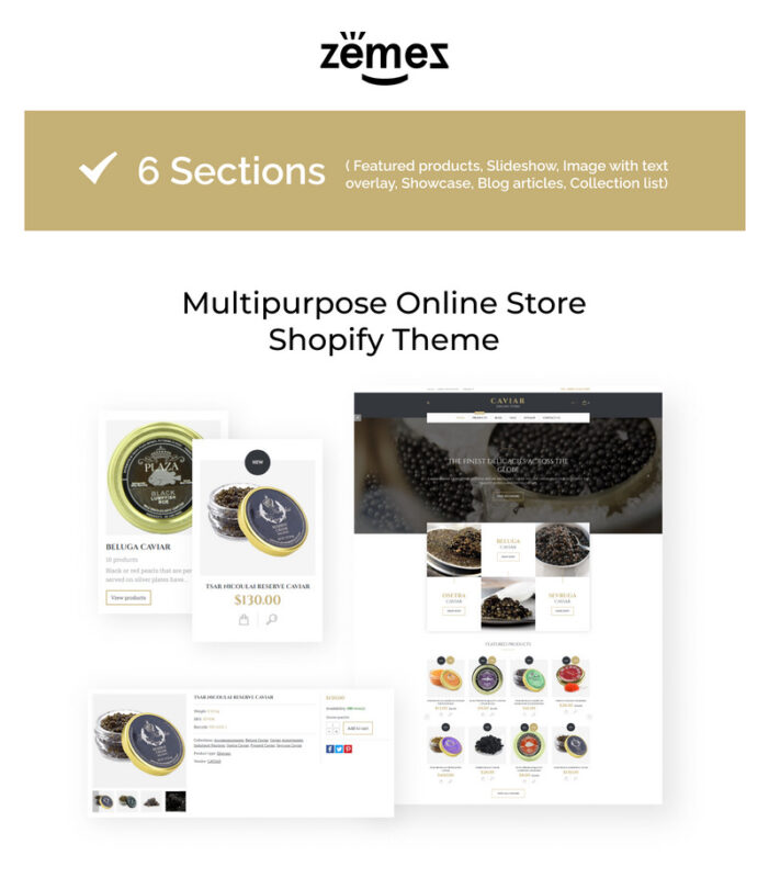 Caviar eCommerce Shopify Theme - Features Image 1