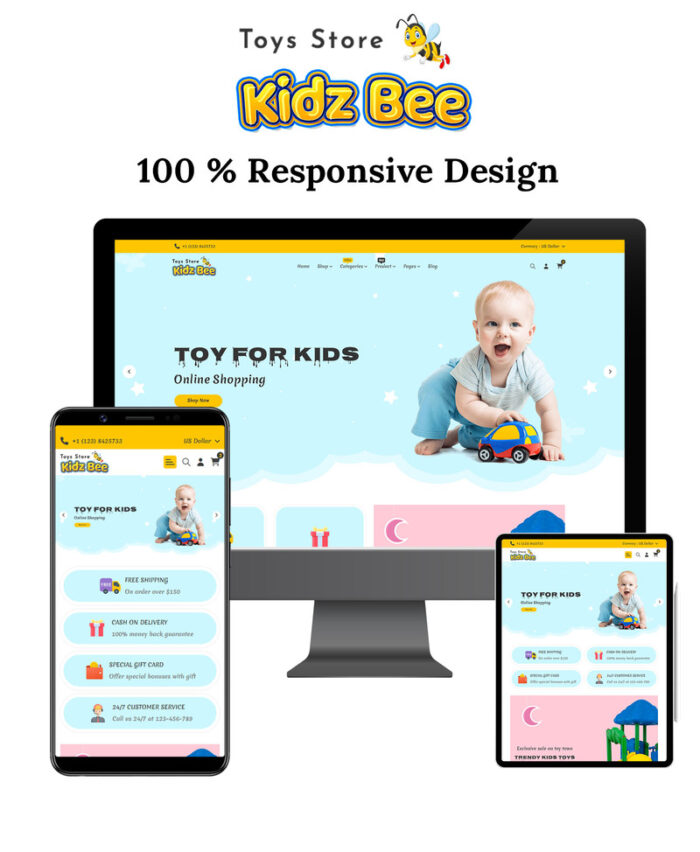 KidsBee Web - Get Playful with our Fun and Colorful HTML Web Template for Kids Toys! - Features Image 1