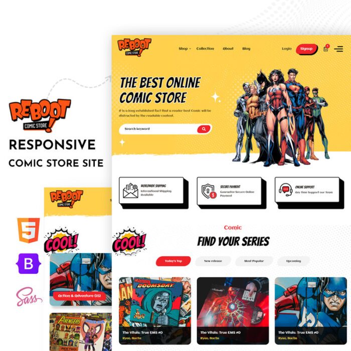 Reboot - Comic Store HTML5 Website Template - Features Image 1