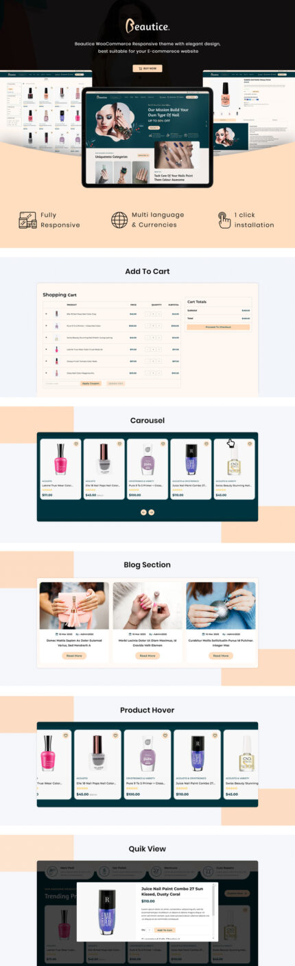 Beautice - Beauty & Cosmetics WooCommerce Theme - Features Image 1