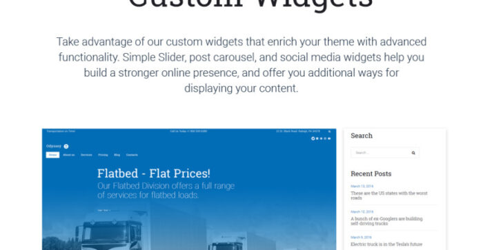 Odyssey - Transportation, Trucking & Logistics WordPress Theme - Features Image 10