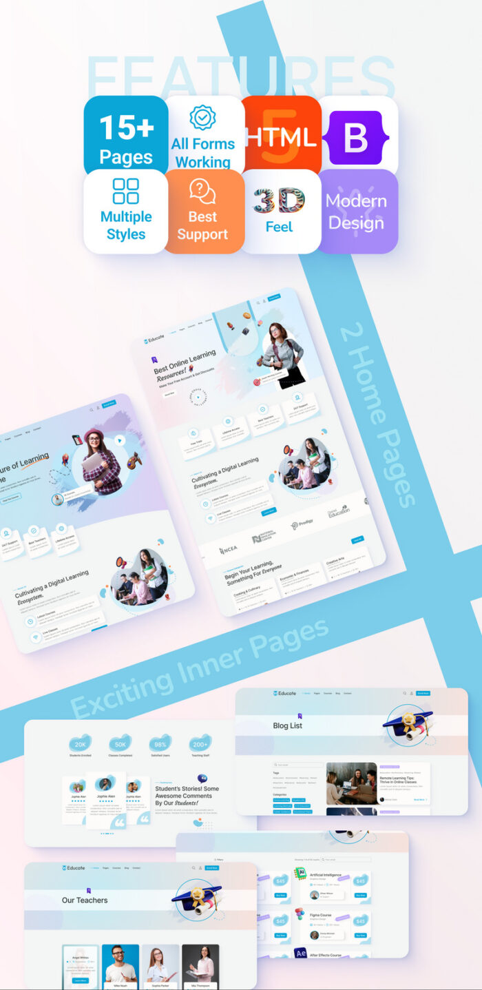 Educate - Online Education & Courses HTML Website Template - Features Image 2