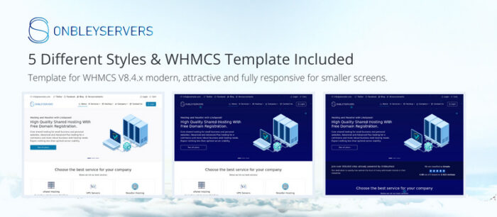 OnbleyServers - HTML Hosting Website Template & WHMCS Template - Features Image 1