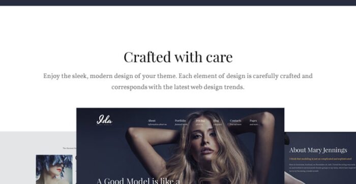 Ida - Model Photo Portfolio WordPress Theme - Features Image 9