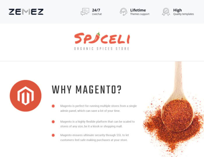 Spiceli Magento Theme - Features Image 1