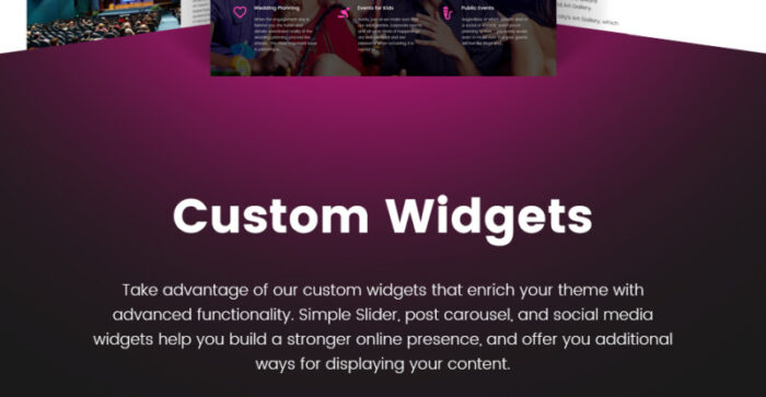 Eventique - events company WordPress Theme - Features Image 12