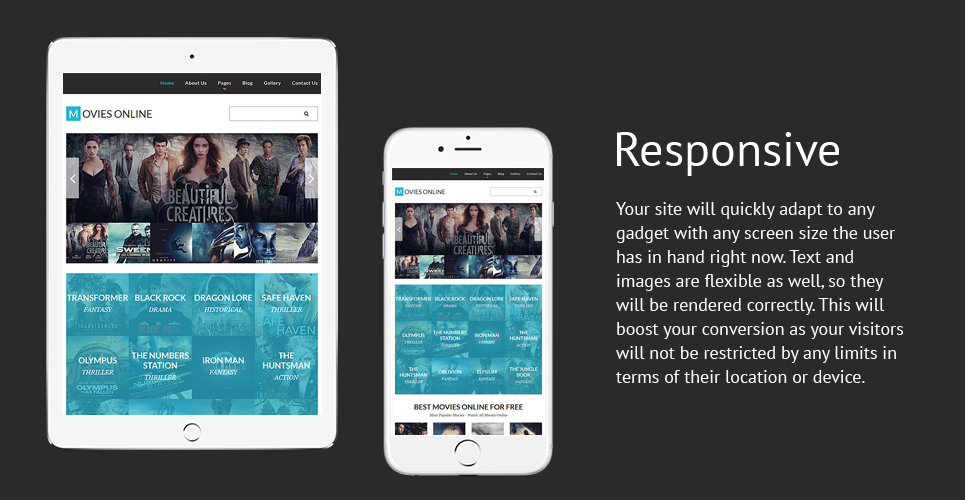 Movie Responsive Joomla Template - Features Image 1