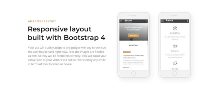 Roof - Hotel Multipage Clean Bootstrap HTML5 Website Template - Features Image 7