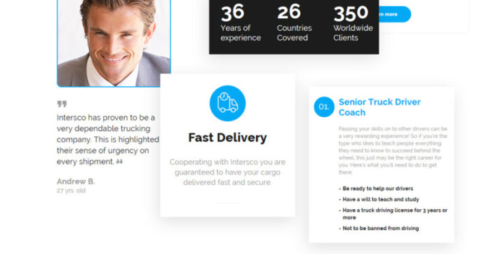 Intersco - Logistic & Transportation Website Template - Features Image 3
