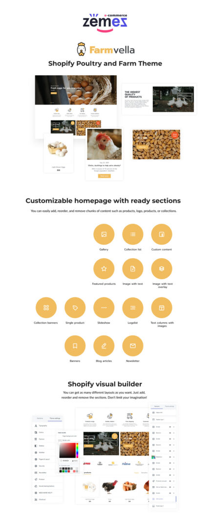 FarmVella- Shopify Poultry and Farm Theme with Organic Food - Features Image 1