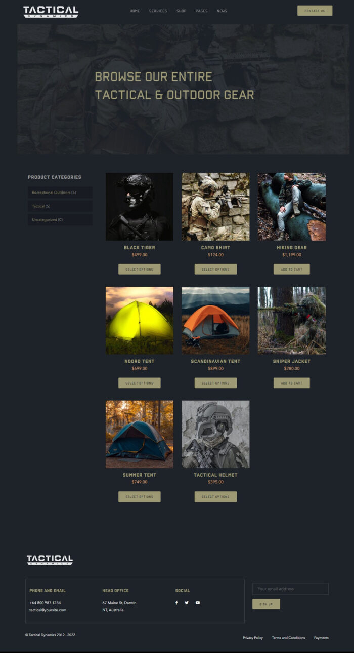 Tactical Dynamics Defence Security and Off Road WordPress theme - Features Image 3