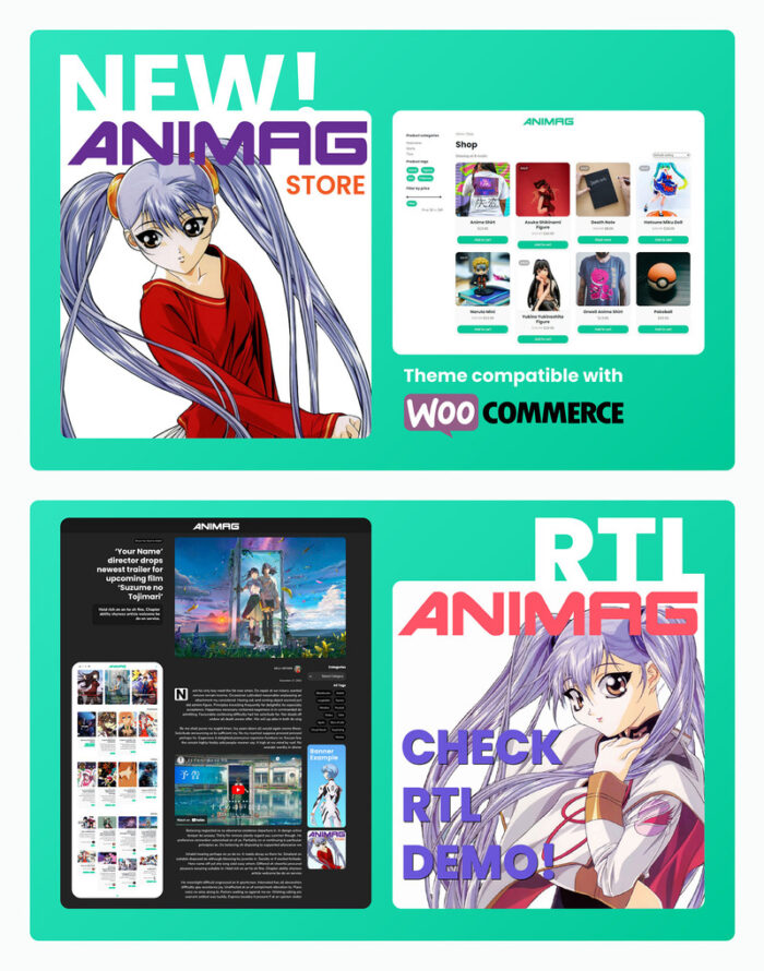 ANIMAG - Anime News WordPress Theme + RTL - Features Image 2