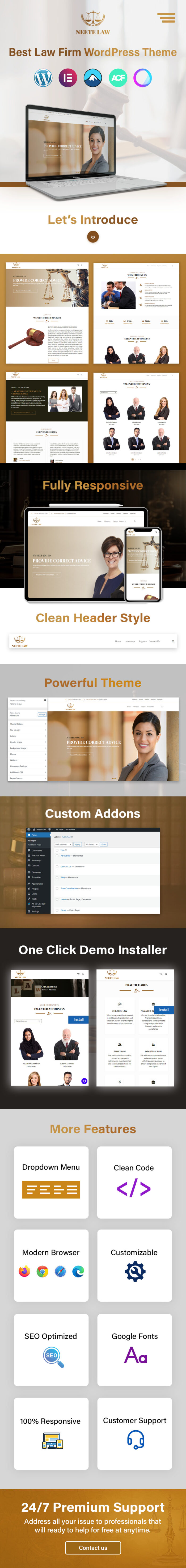 Neete Law:  Lawyer WordPress Theme - Features Image 1