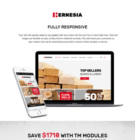 Hernesia - Building Materials Responsive Magento Theme - Features Image 1