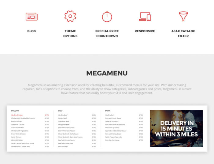 YangXin - Chinese Restaurant Magento Theme - Features Image 3