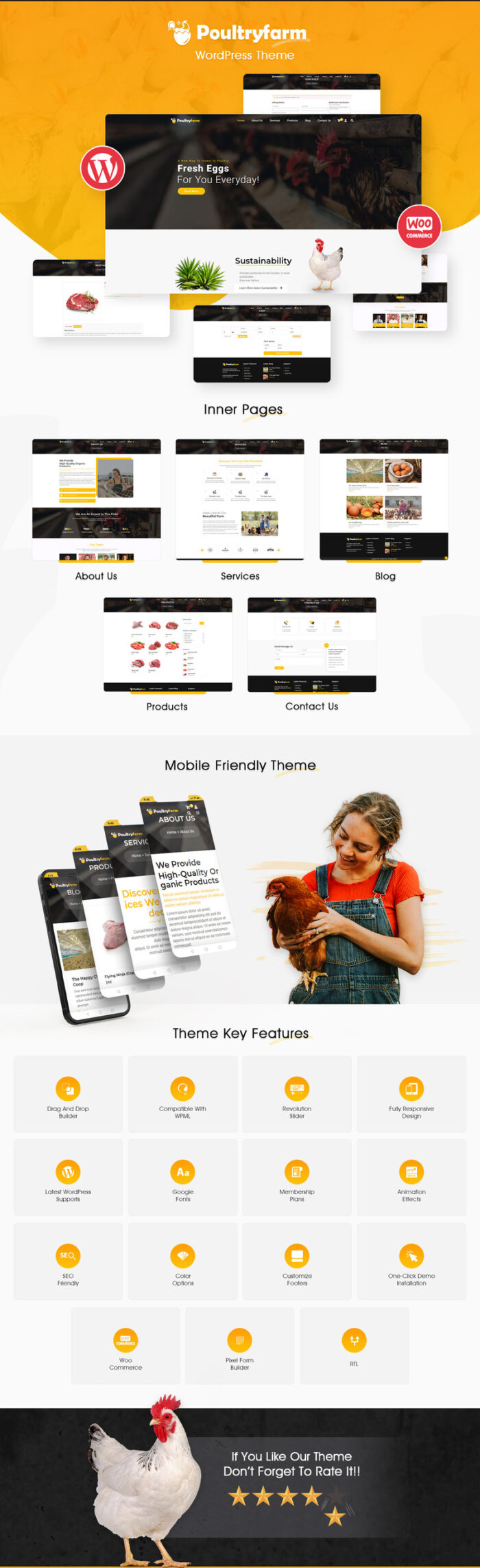 Poultry Farm Woocommerce Theme - Features Image 1