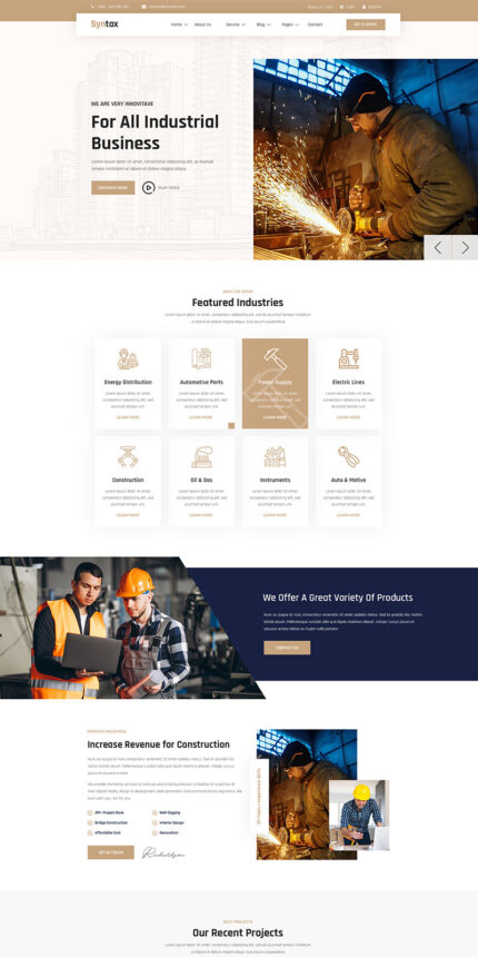 Syntax - Factory & Industrial HTML5 Template - Features Image 1