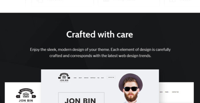 One Page Freelancer Photographer Portfolio WordPress Theme - Features Image 9