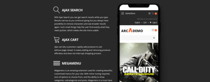 Game Portal Responsive OpenCart Template - Features Image 4