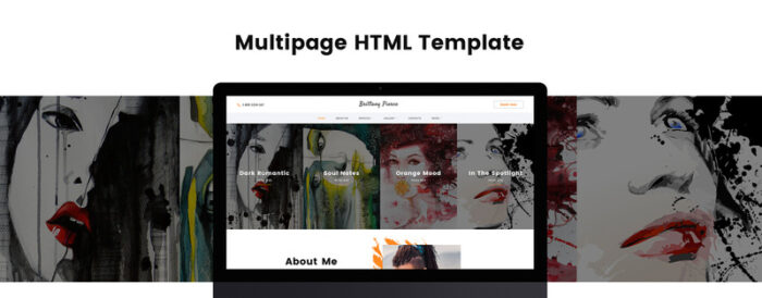 Brittany Pierce - Artist Portfolio Multipage HTML5 Website Template - Features Image 1