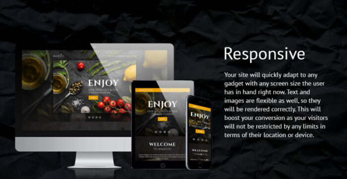 Majestic - Responsive Restaurant Template Compatible with Novi Builder Landing Page Template - Features Image 2