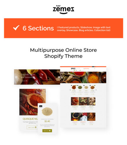 Spices for Cooking eCommerce Shopify Theme - Features Image 1