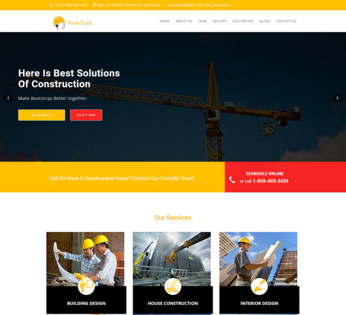 New York Landing Construction HTML Templates - Features Image 1