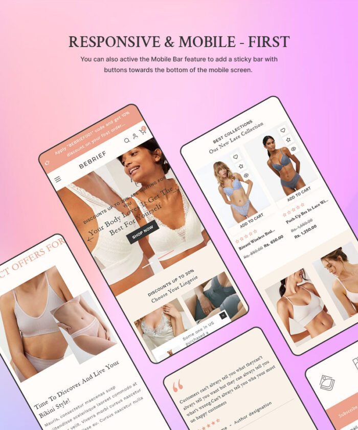 Bebrief - Lingerie & Bikini, Inner Wear Fashion Store Multipurpose Shopify 2.0 Responsive Theme - Features Image 6