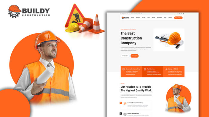 Buildy Modern Construction Landing Page HTML5 Template - Features Image 1