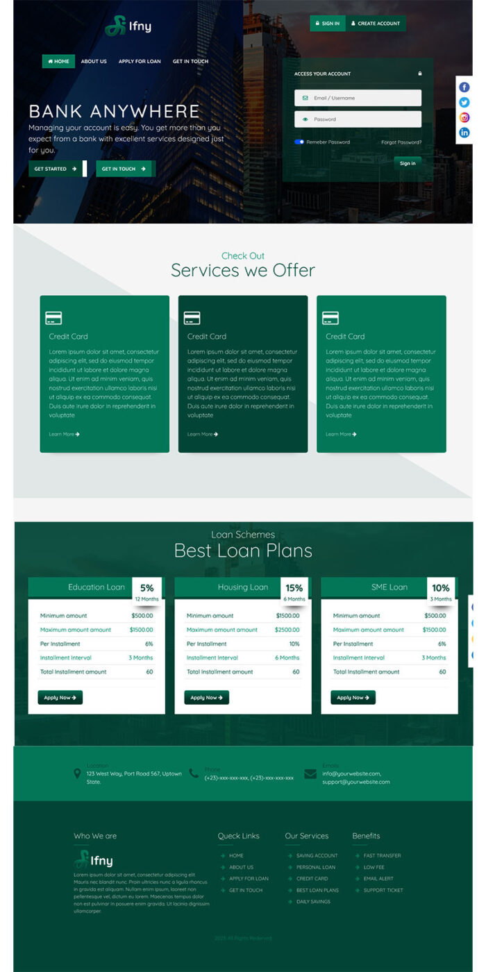 IfnyBank - Bank Website and Multipurpose Finance System HTML5 Template - Features Image 1