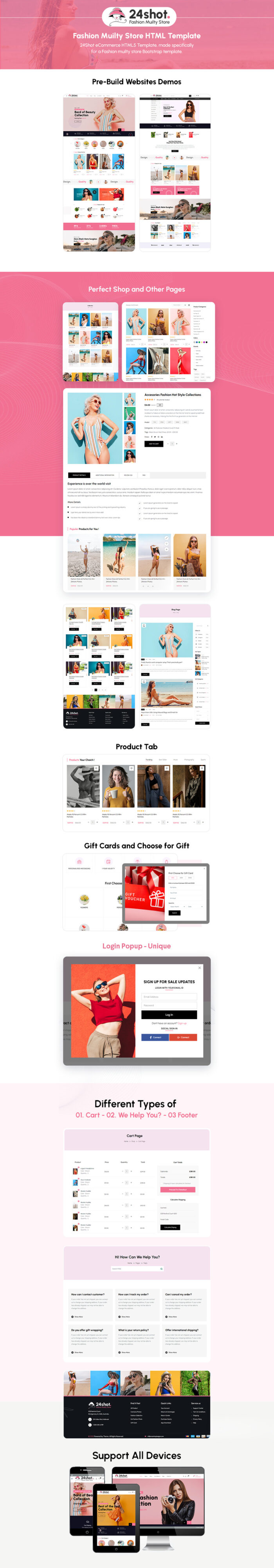 24shot Women's E-Commerce Fashion Store and Bootstrap Template - Features Image 1