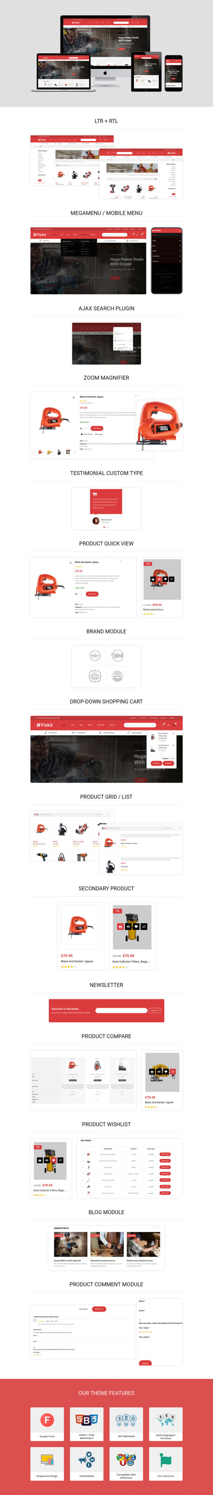 Fixkit The automation Tools - Woocommerce Responsive Theme - Features Image 1