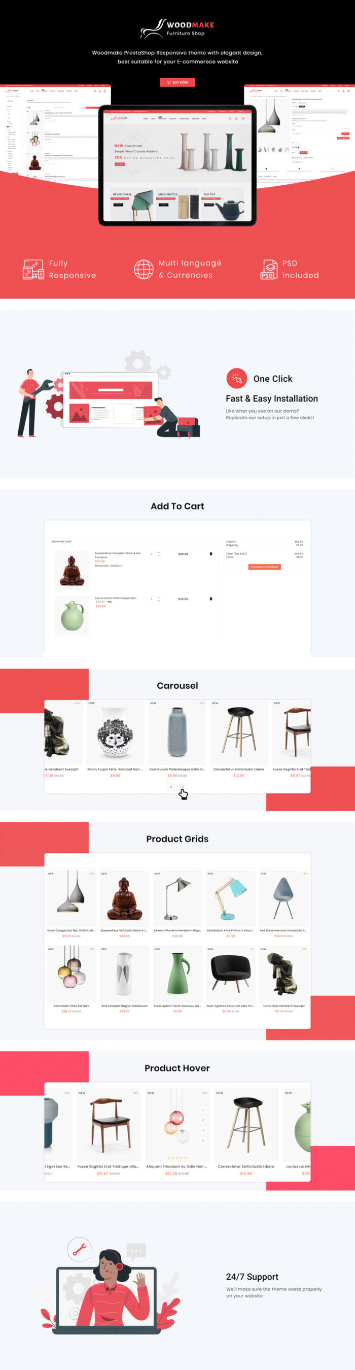 Woodmake - Minimal Furniture PrestaShop Store - Features Image 1