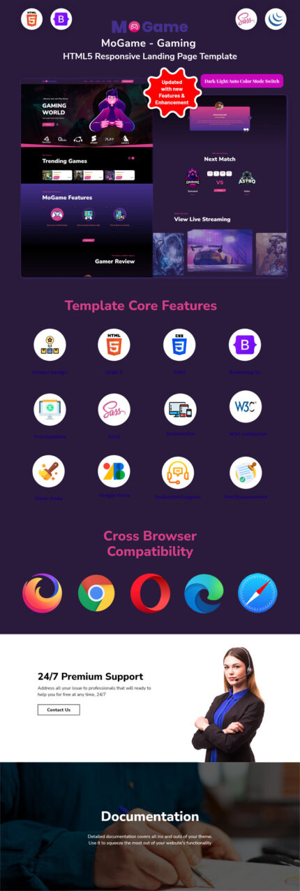 MoGame - Gaming HTML5 Responsive Landing Page Template - Features Image 1